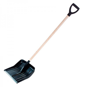 Лопата снегоуборочная "ВЬЮГА" №1 428х490мм пласт. с оцинк. планкой, с черенком и V-обр.ручкой 969928