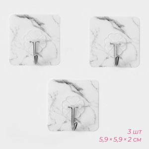 Набор крючков на липучке 3 шт "Мрамор"    9826610 КР996566