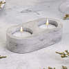 Подсвечник "Мрамор" из гипса для двух свечей овальный, 12х6х3см. ОБ69077 - купить во Владивостоке, фото товара