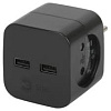 Разветвитель электрический ЭРА SP-2-USB-B на 2 розетки 220V + 2xUSB 2400mA, б/з 10А (черный) 009493 - купить во Владивостоке, фото товара