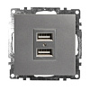 Розетка 2-гн, USB КАТРИН Серебро GLS10-7115-03 39588 - купить во Владивостоке, фото товара